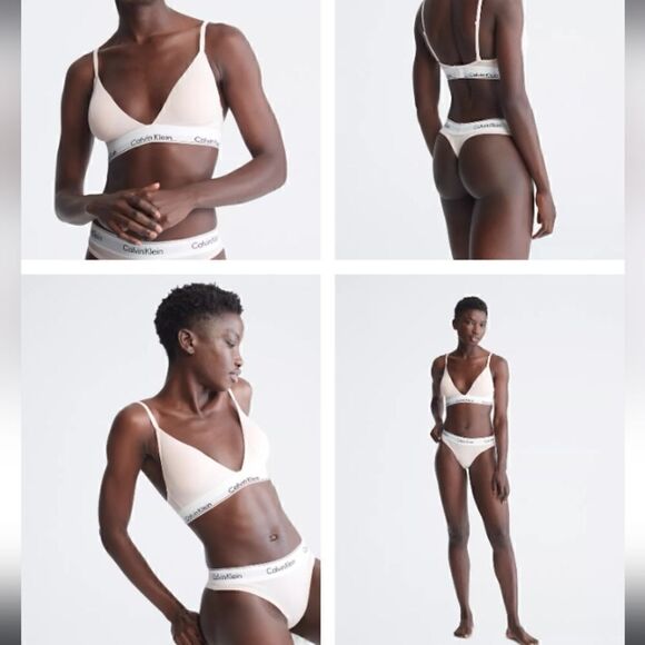 Calvin Klein Cotton Triangle Bra with Removable Pads Pink Sz XSMALL NWT - Picture 3 of 10